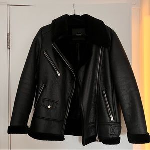 VERO MODA FAUX FUR MOTO JACKET - Size L